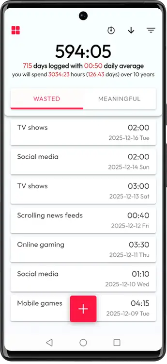 Wastime App Screenshot